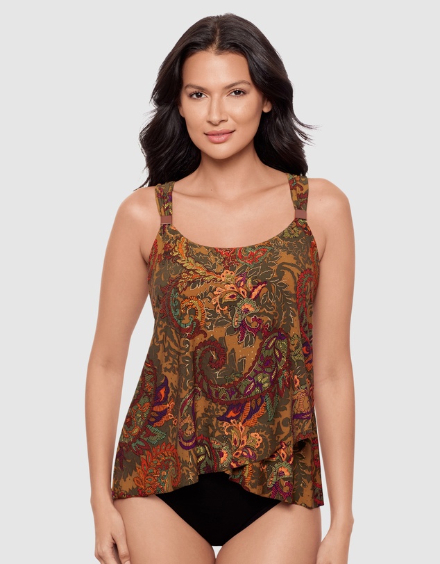Miraclesuit Swimwear  - Perissa Dazzle Underwired Draped Tankini Top