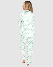 Sant And Abel - Women's Green Palm Tree Long Sleeve Pajama Set