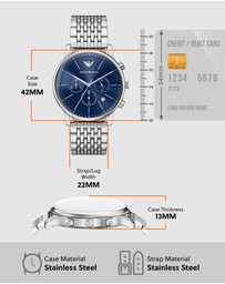 Emporio Armani - Silver Tone Chronograph Watch