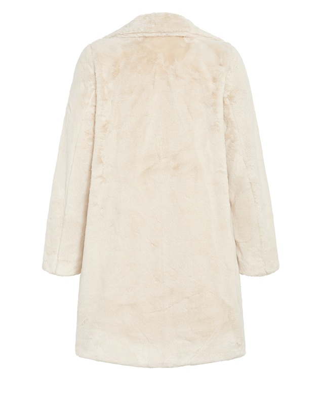 City Chic - Plus size Remi Faux Fur Coat - cream