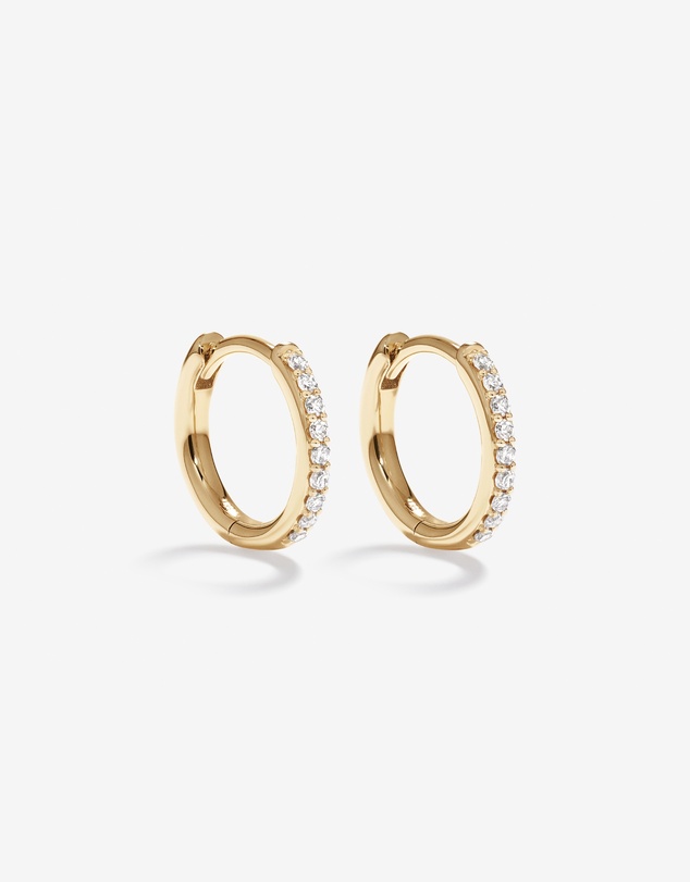 Michael Hill - Round Brilliant Diamond Huggie Hoop Earrings in 10kt Yellow Gold