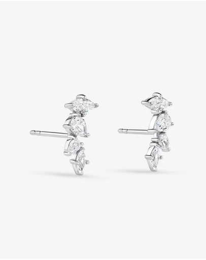 Michael Hill - Cubic Zirconia Vine Stud Earrings in Sterling Silver