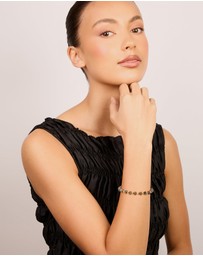 Lovisa - Waterproof Gold Plated Stainless Steel Tiger's Eye Semi Precious Stone Beaded Stretch Bracelet