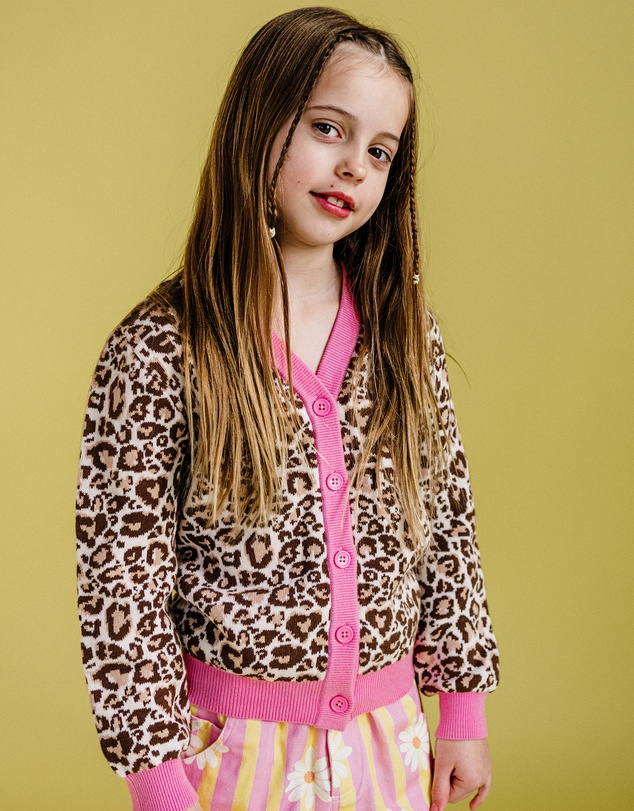 Rock Your Kid - Kitty Long Sleeve Cardigan in Natural