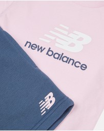 New Balance - Stacked Logo Tee & French Terry Short Set