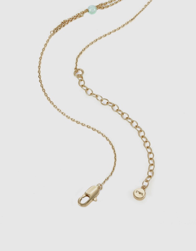 Emporio Armani - Gold-Tone Green Aventurine Multi-Chain Necklace
