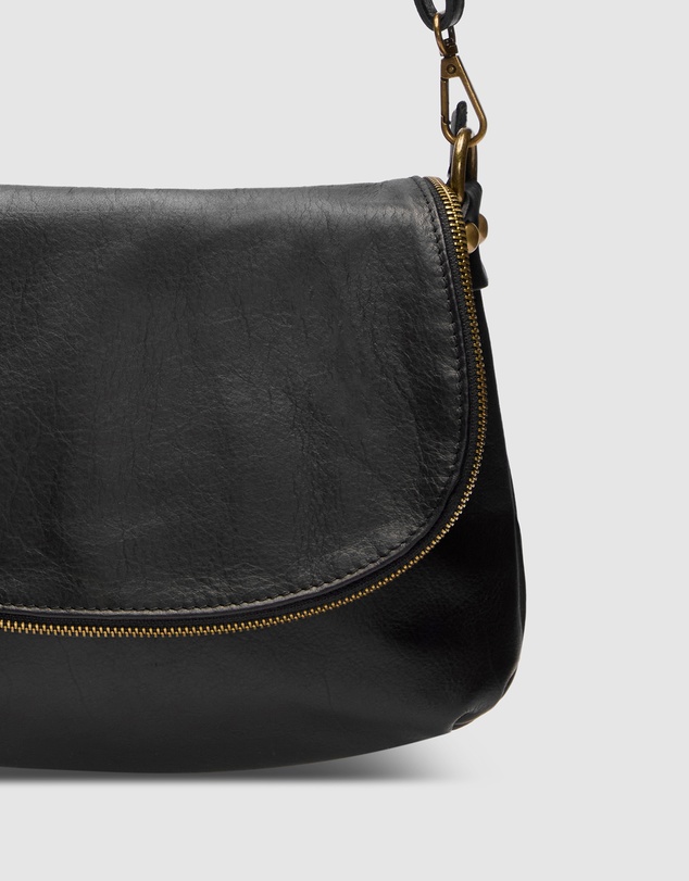 Florence - Vasarino Black Leather Crossbody Bag