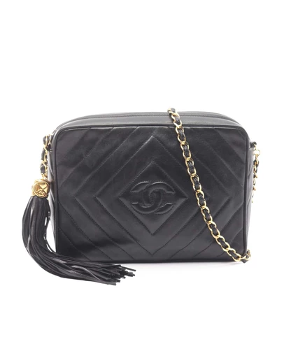 Pre-Loved by Azura Reborn - Pre-Loved CC Diamond Quilted Lambskin Tassel Crossbody