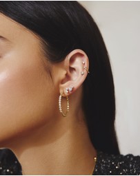 Ania Haie - Ania Haie Gold Large Claw Sphere Beaded Hoop Earrings