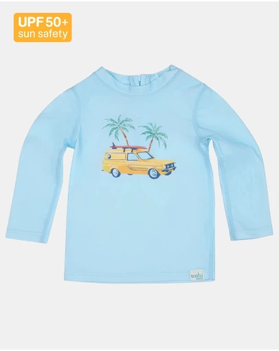 Toshi - Swim Rashie L/S Splash -  Swell Seekers Sky 1