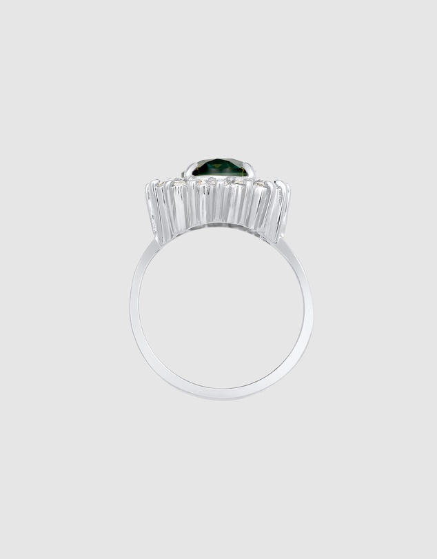 Elli Jewelry - Green Quartz Cocktail Ring in 925 Silver