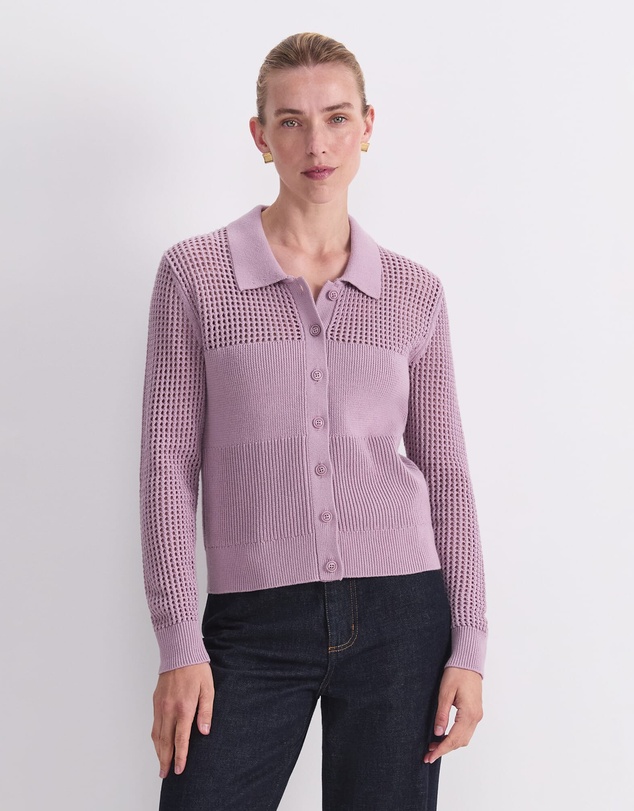 Sportscraft - Elka Pointelle Shirt Cardigan