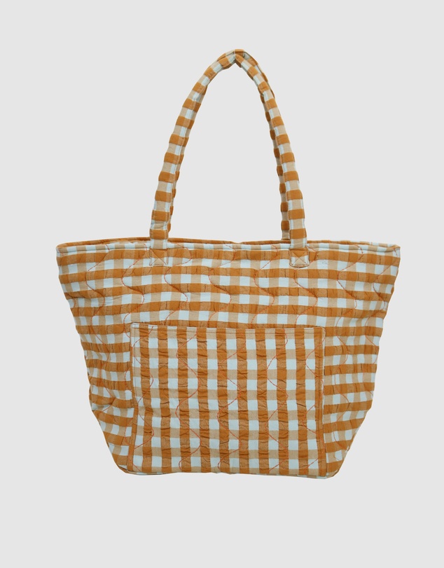 Mosey Me - Honey Blue Seersucker Quilted Bag