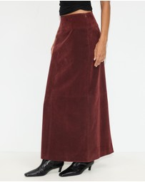 Dazie - Bailey Faux Suede Midi Skirt