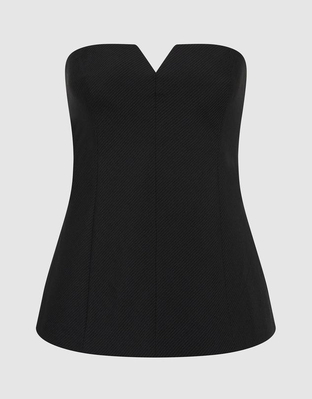 St. Agni - Wool Pinstripe Strapless Bodice