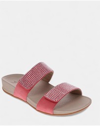 Mia Vita - Avoca Slide - Coral Rhinestone