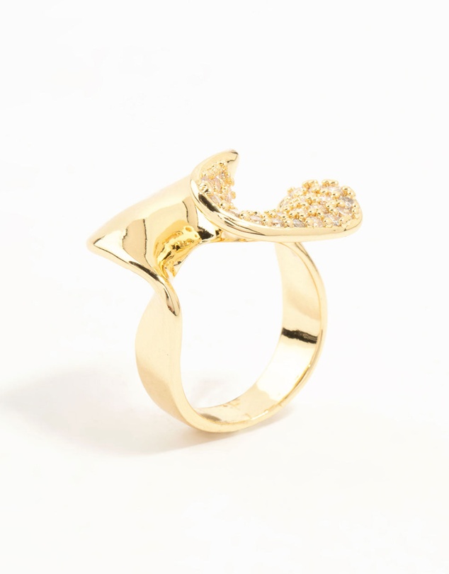 Lovisa - Gold Plated Cubic Zirconia Twisted Ring