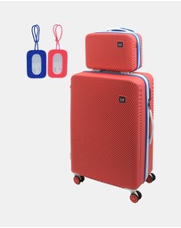 GAP - GAP Stripe Large Hard Shell with Mini Beauty Case Set + Leather Tag