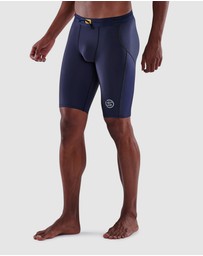 SKINS - SKINS Compression Men's Series-3 Running/Gym Half Tight Navy Blue