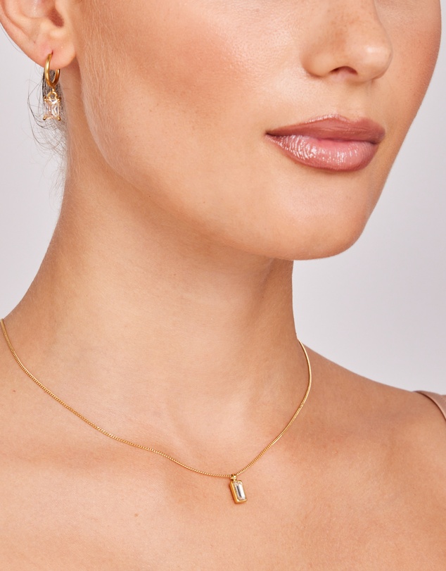 Zoe Olivia - Waterproof Bezel Set Cubic Zirconia Pendant Necklace