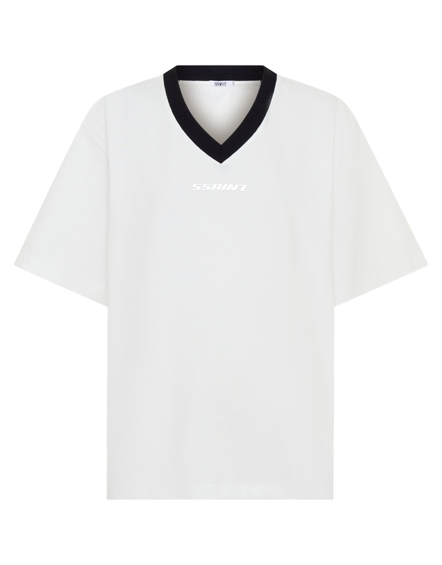 SSAINT - Reflective V Neck Tee White
