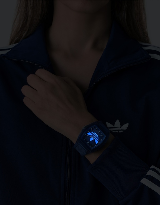 adidas Originals - City Tech Five Crystal 44mm Blue Resin Strap Watch