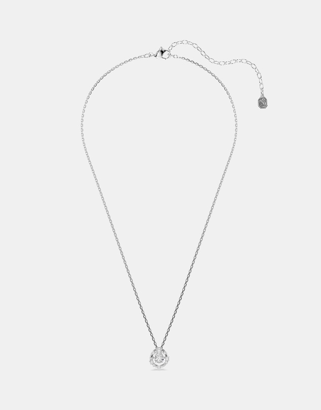 Swarovski - Constella Pendant, Round Cut, Dancing Stone, White, Rhodium Plated