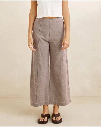 Rhythm - London Check Wide Leg Pants