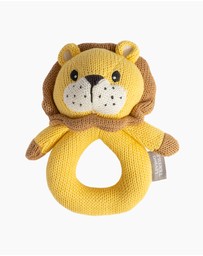 Living Textiles - Knitted Ring Rattle - Leo the Lion