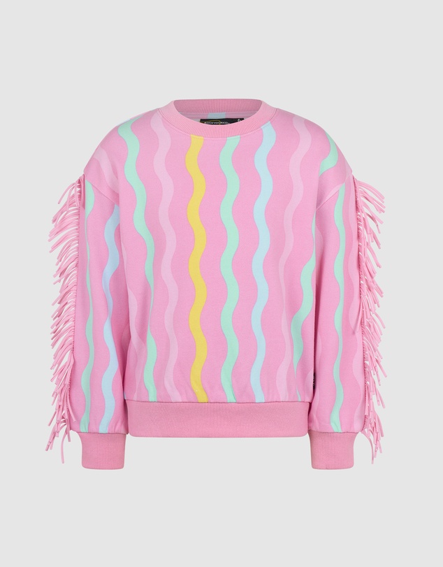Rock Your Kid - Candy Stripe Funky Fringe Sweatshirt