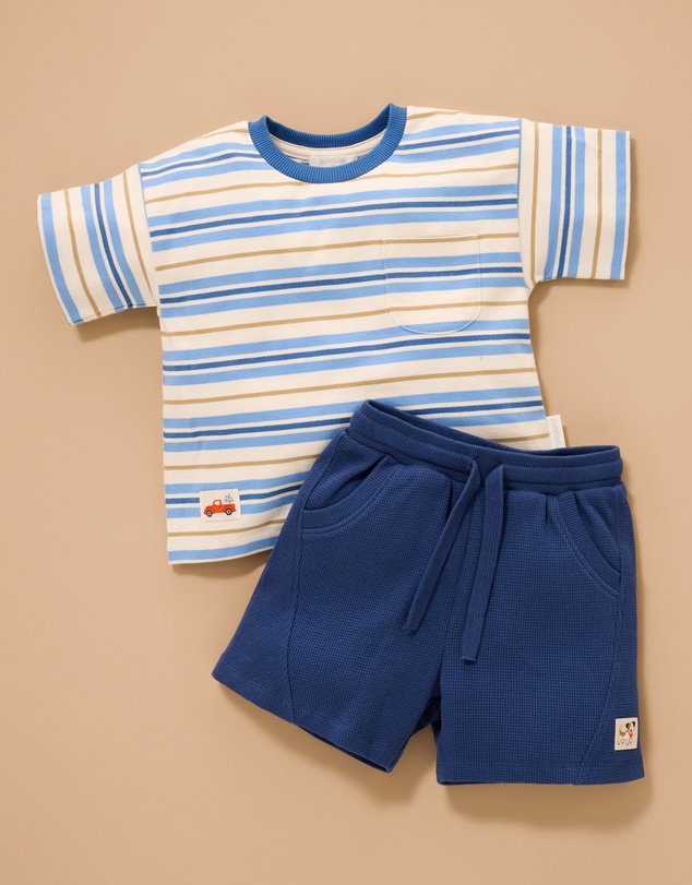 Purebaby - Casual Textured Shorts-Kids-Babies