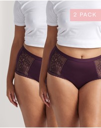 Kayser - 2 Pack Elevated Lace & Micro Full Brief