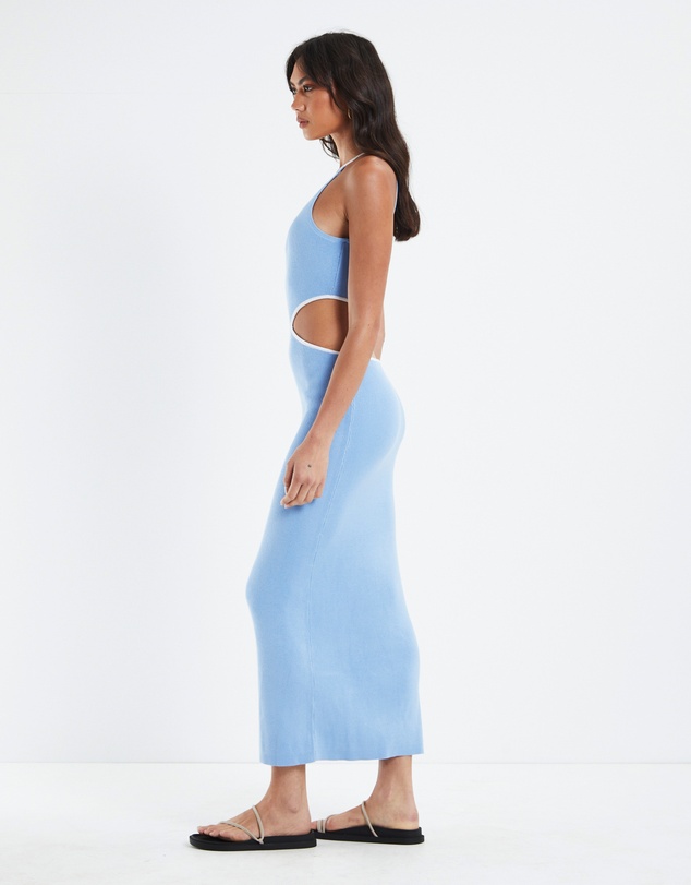 Subtitled - Athena Contrast Bind Midi Cut Out Dress