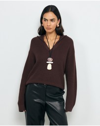 AERE - Lilo Cotton Wool Polo Knit