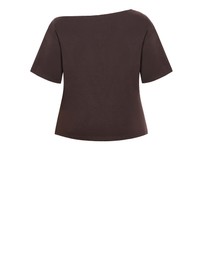 City Chic - Plus size Asymmetrical Cotton Tee - espresso