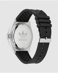 adidas Originals - Discoverer One Steel 44mm Black Silicone Watch