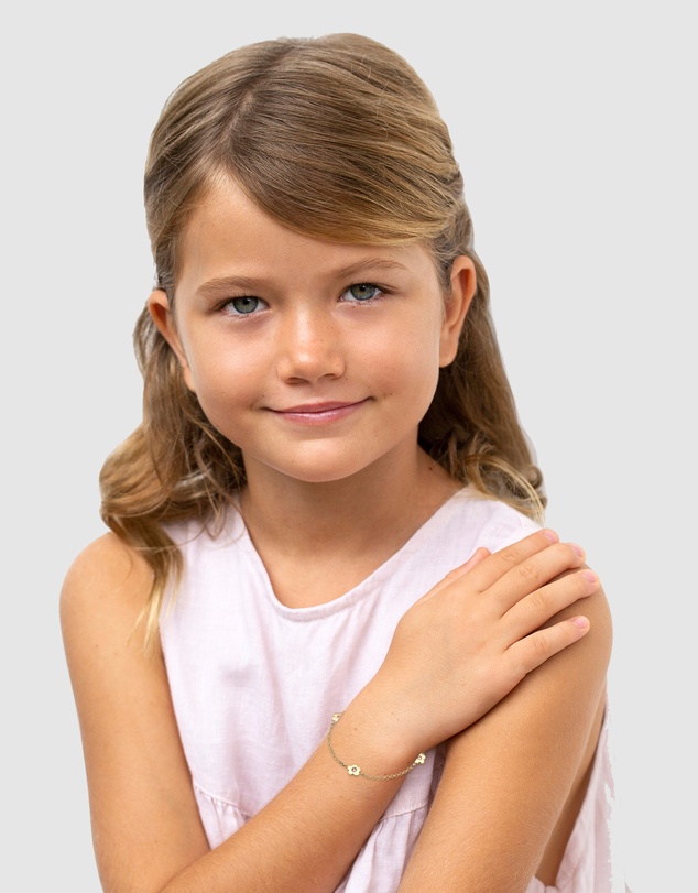 Elli Jewelry - Floral Kids Bracelet in Gold-Plated 925 Silver