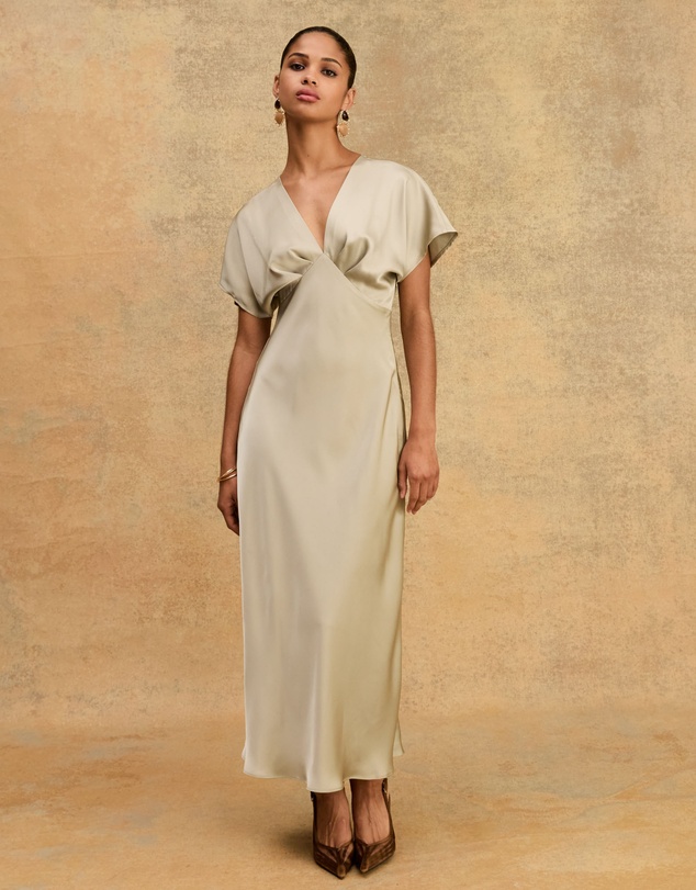 Forcast - Catalina V-Neck Satin Dress