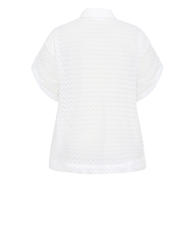 City Chic - Andros Jacquard Knit Shirt - ivory