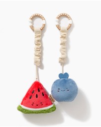Living Textiles - 2 Pack Mini Market Brunch Stroller Toys - Watermelon & Blueberry