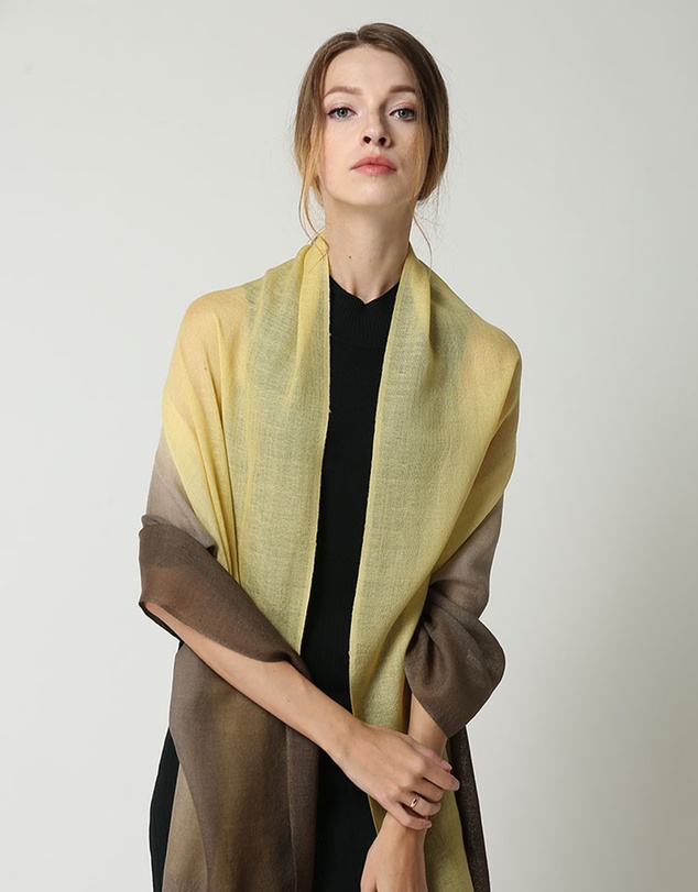 Ozwear Connection Uggs - Ugg 100% Merino Wool Tie Dye Scarf Lemon and Brown