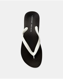 Vionic - Beach Manly Toe Post Sandal - Black/White