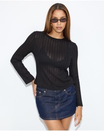 Dazie - Bondi Sheer Long Sleeve Top