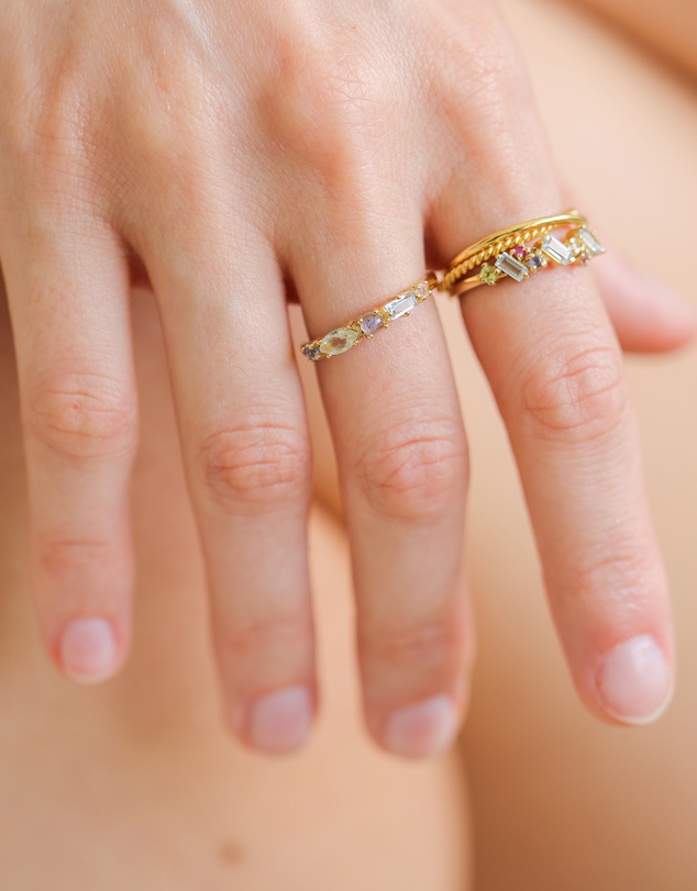 Elli Jewelry - Memoire Garden Ring in Gold-Plated 925 Silver