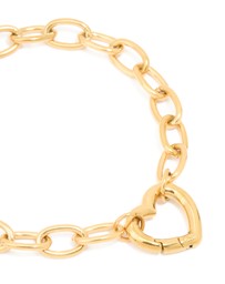 Lovisa - Waterproof Gold Plated Stainless Steel Chain Heart Clasp Bracelet