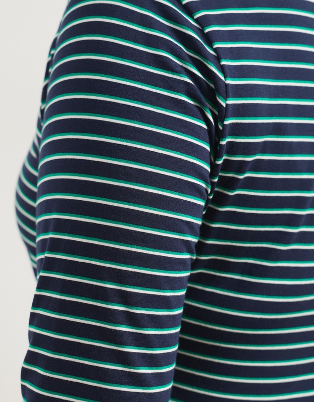 Atmos&Here Curvy - Layla 3/4 Sleeve Stripe Tee