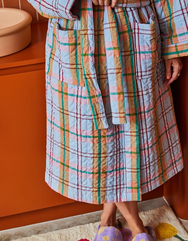 Mosey Me - Confetti Plaid Quilted Robe