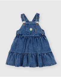 Goldie + Ace - Tully Tiered Denim Daisy Pinafore Dress - Babies-Kids