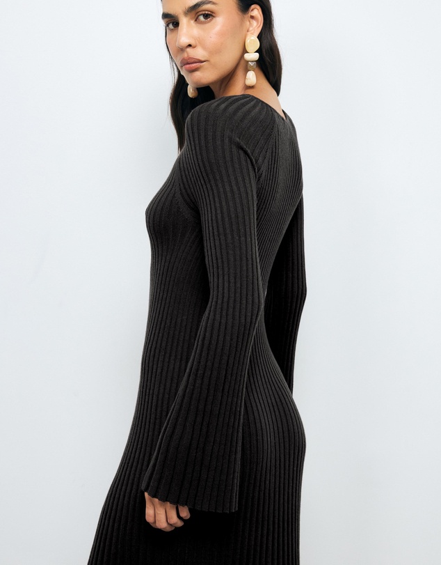 AERE - Indi Accordian Pleated Organic Knit Dress