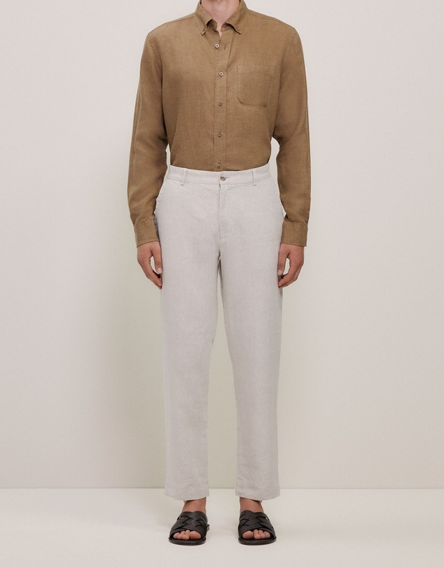 Trenery - Linen Relaxed Tailored Pant in Flax